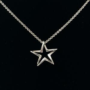 Vintage James Avery Floating Star Retired Necklace Sterling Silver 925 Signed